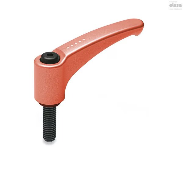 Black-oxide steel clamping element, threaded screw, ERM.63 p-M10x63-C2, Elesa, Mfr#: ERM-p